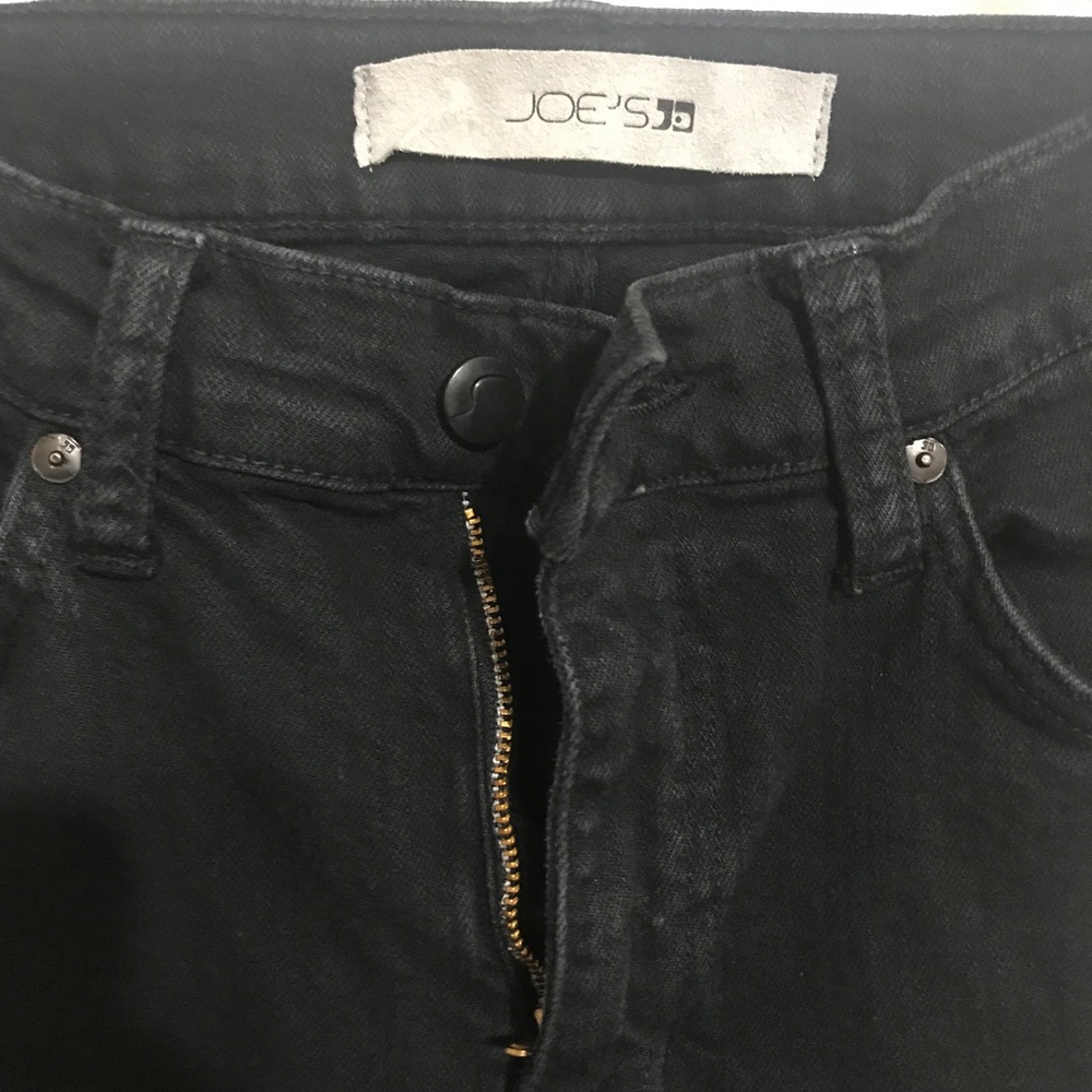 Joe's Jeans Distressed Black Straight Leg Jeans